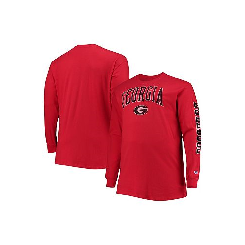 Champion Mens Red Georgia Bulldogs Big and Tall 2-Hit Long Sleeve T-shirt