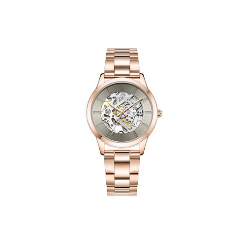Kenneth Cole New York Womens Automatic Rose Gold-Tone Stainless Steel Watch 36mm