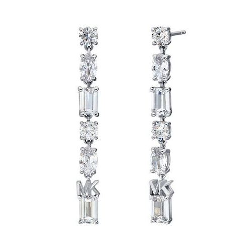 Michael Kors Sterling Silver Mixed Stone Drop Earrings