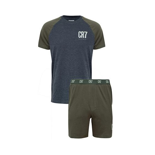 CR7 Mens Cotton Loungewear Top and Short Set