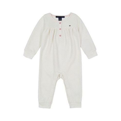 Tommy Hilfiger Baby Girls Diamond Quilt Double-Knit Coverall One Piece