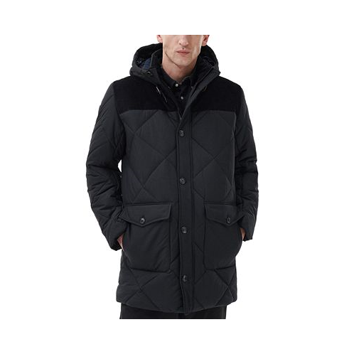 Barbour Mens Elmwood Box-Quilted Hooded Full-Zip Parka