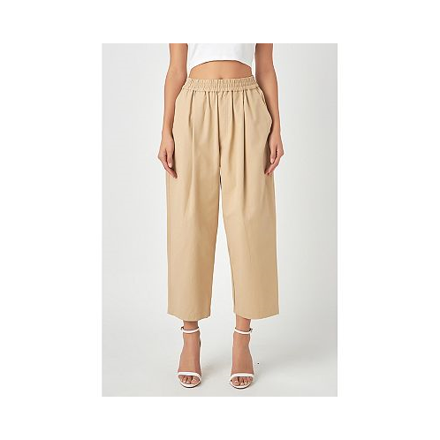 Grey Lab Womens Wide Fit Cropped Pants