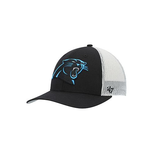 47 Brand Big Boys and Girls Black White Carolina Panthers Adjustable Trucker Hat