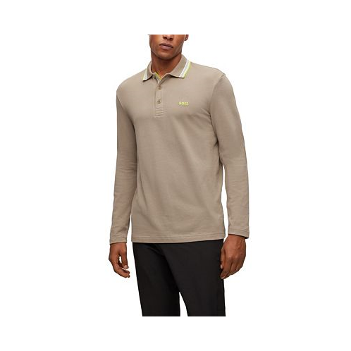 Hugo Boss Mens Contrast Logo Long-Sleeved Polo Shirt