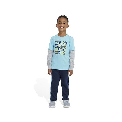 Adidas Little Boys Layered Cotton T-shirt and Fleece Pants Set 2 Piece