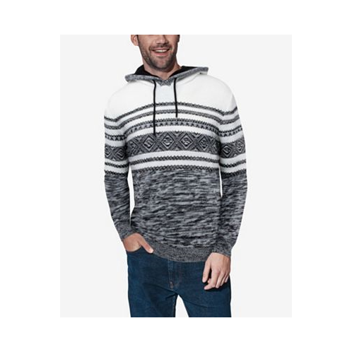 X-Ray Mens Stripe Pattern Hooded Sweater