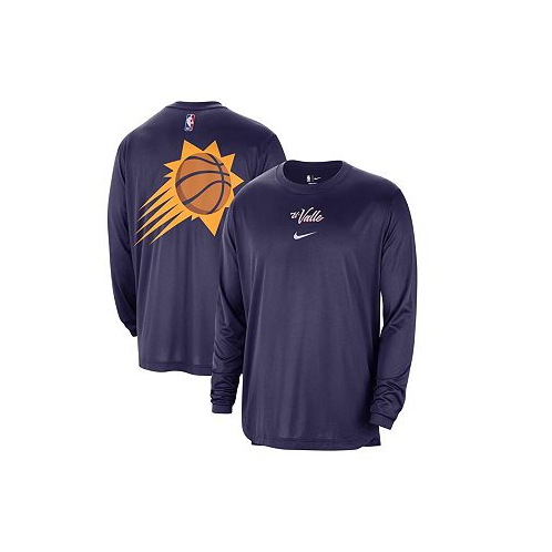 Nike Mens Purple Distressed Phoenix Suns 2023/24 City Edition Authentic Pregame Performance Long Sleeve Shooting T-shirt