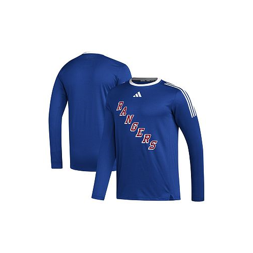 Adidas Mens Blue New York Rangers AEROREADY Long Sleeve T-shirt