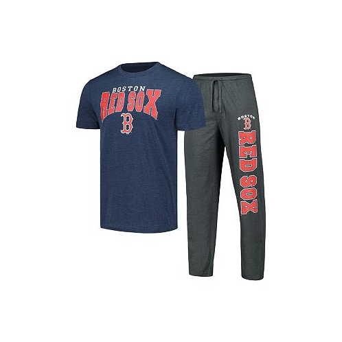 Concepts Sport Mens Charcoal Navy Boston Red Sox Meter T-shirt and Pants Sleep Set