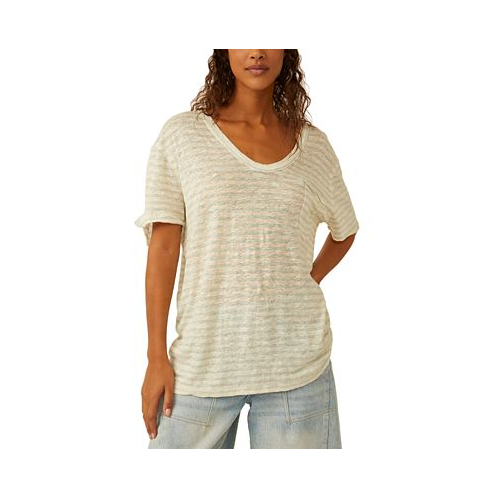 Free People Womens All I Need Striped Short-Sleeve T-Shirt