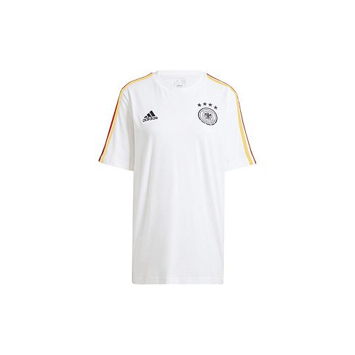 Adidas Mens White Germany National Team DNA Three-Stripe T-shirt