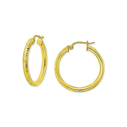 Giani Bernini Ridged Tube Small Hoop Earrings in 18k Gold-Plated Sterling Silver 25mm