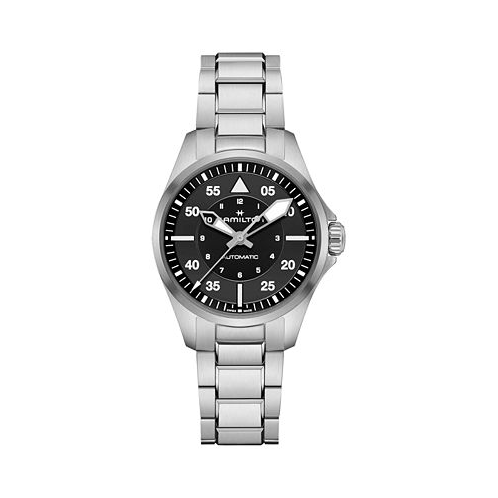 Hamilton Womens Swiss Automatic Khaki Aviation Stainless Steel Bracelet Watch 36mm