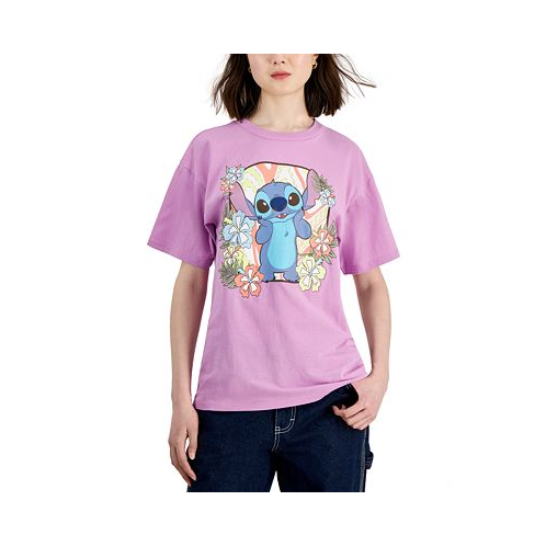 Disney Juniors Stitch Floral Boyfriend T-Shirt