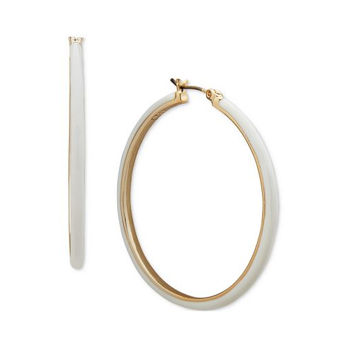DKNY Gold-Tone Medium Color-Coated Hoop Earrings 1.52