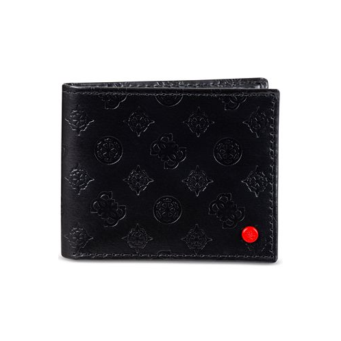 GUESS Mens RFID Embossed Leather Passcase Wallet