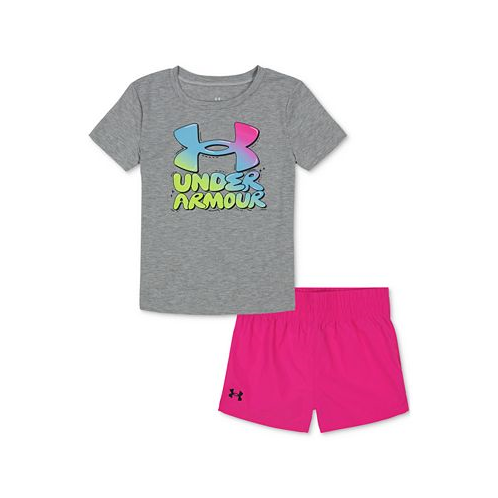 Under Armour Toddler & Little Girls Core Bubbly T-Shirt & Shorts 2 Piece Set