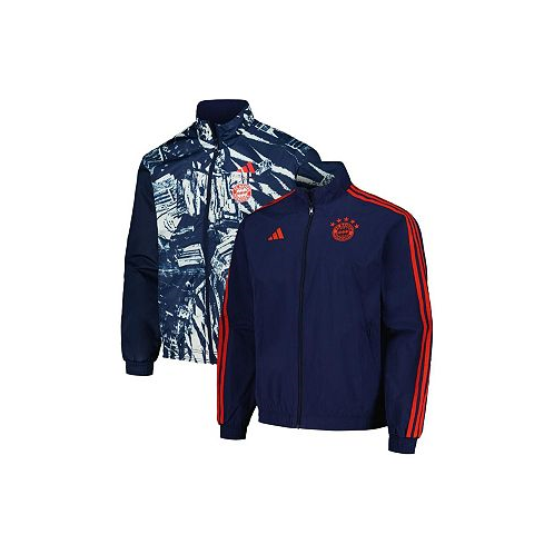 Adidas Mens Blue Bayern Munich 2023/24 Reversible Anthem Full-Zip Jacket