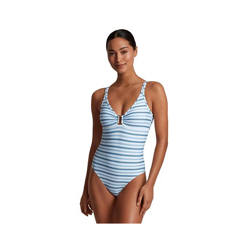 POLO Ralph Lauren Womens Striped One-Piece Swimsuit