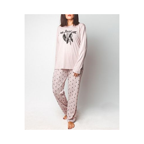 Mood Pajama Soft Feather Long- Sleeve Pajama Set
