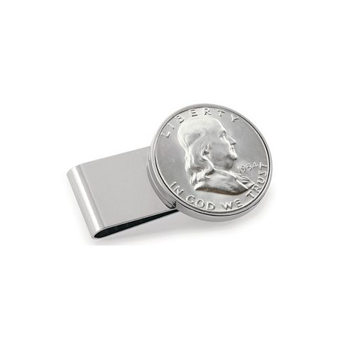 American Coin Treasures Mens Silver Franklin Half Dollar Stainless Steel Coin Money Clip