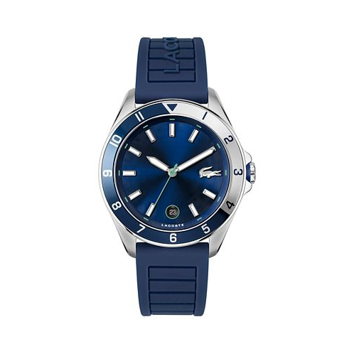 Lacoste Mens Tiebreaker Blue Silicone Strap Watch 43mm