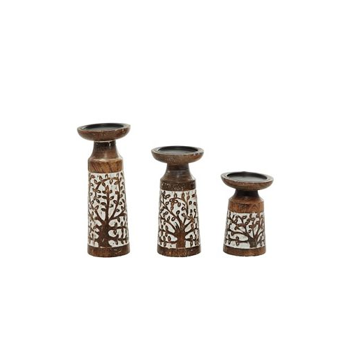Rosemary Lane Natural Candle Holders Set of 3