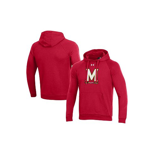 Under Armour Mens Red Maryland Terrapins Primary School Logo All Day Raglan Pullover Hoodie