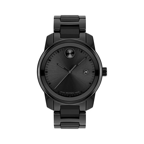 Movado Mens Swiss Bold Verso Black Ceramic Bracelet Watch 42mm