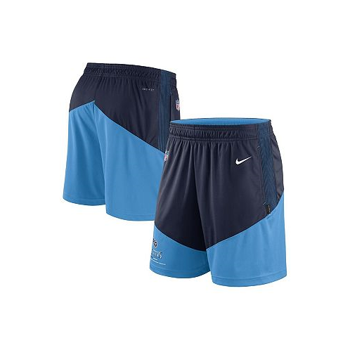 Nike Mens Navy Light Blue Tennessee Titans Primary Lockup Performance Shorts