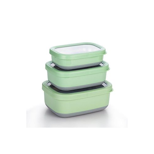 Lille Home Stainless Steel Food Containers Set of 3 470ML 900ML1.4L Green