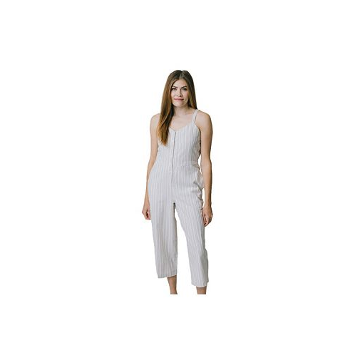Hope & Henry Womens Button Front Jumpsuit