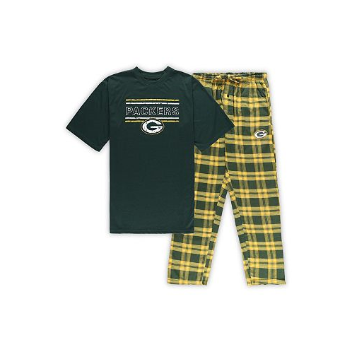 Concepts Sport Mens Green Black Green Bay Packers Big and Tall Flannel Sleep Set