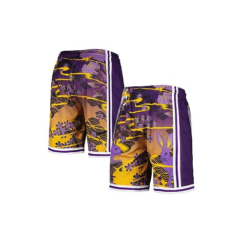 Mitchell & Ness Mens Purple Los Angeles Lakers Lunar New Year Swingman Shorts