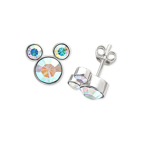 Disney Crystal Mickey Mouse Stud Earrings in Sterling Silver