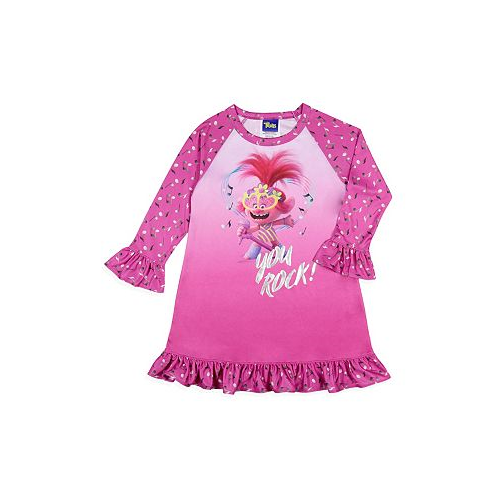 Trolls Dreamworks Toddler Girls Poppy Rock Kids Sleep Pajama Dress Nightgown