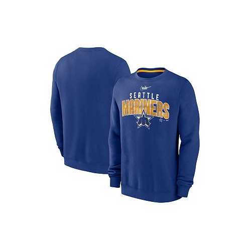 Nike Mens Royal Seattle Mariners Cooperstown Collection Team Shout Out Pullover Sweatshirt