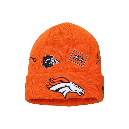 New Era Big Boys and Girls Orange Denver Broncos Identity Cuffed Knit Hat