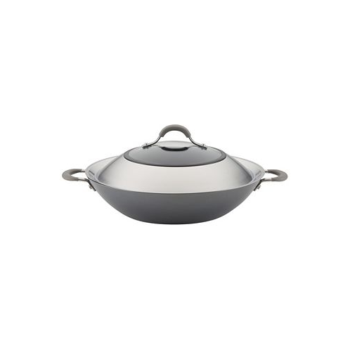 Circulon Elementum Hard-Anodized Aluminum Nonstick 14 Wok with Side Handles and Lid