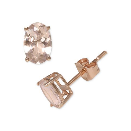 Macys Morganite Oval Stud Earrings (5/8 ct. t.w.) in 14k Rose Gold