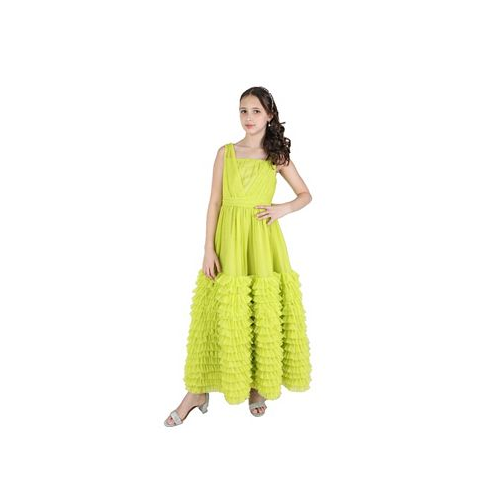 Christian Siriano Big Girls Pleated and Tiered Maxi Gown