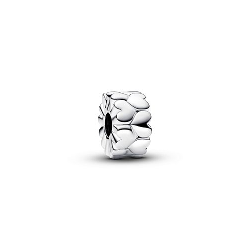 Pandora Sterling Silver Heart Pattern Clip Charm