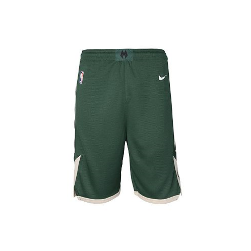 Nike Big Boys Hunter Green Milwaukee Bucks Icon Edition Mesh Performance Swingman Shorts