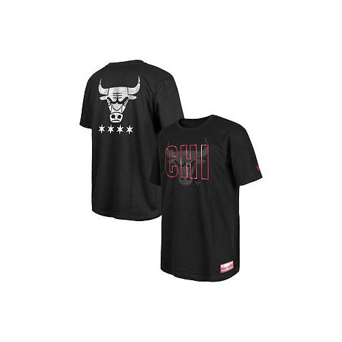 New Era Mens Black Chicago Bulls 2023/24 City Edition Elite Pack T-shirt