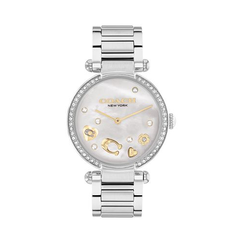 COACH Womens Cary Silver-Tone Stainless Steel Bracelet Watch 34mm