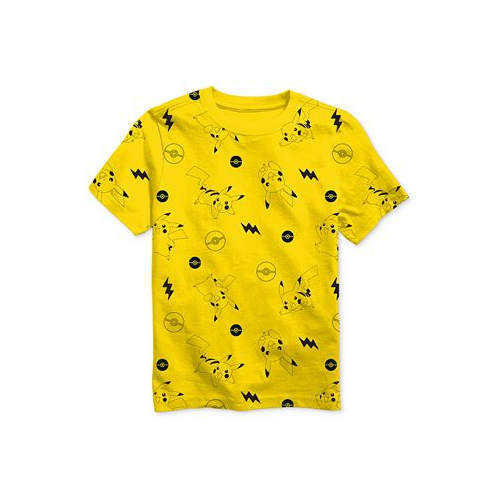 Pokemon Big Boys Pikachu All Over Print Crewneck T-Shirt