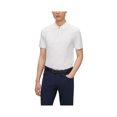 Hugo Boss Mens Zip Placket Slim-Fit Polo Shirt