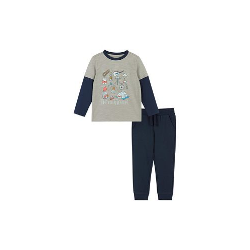 Andy & Evan Toddler/Child Boys Camping Long Sleeve Two-Fer Tee Set