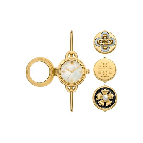 Tory Burch Womens The Miller Gold-Tone Stainless Steel Bangle Bracelet Watch 27mm Gift Set